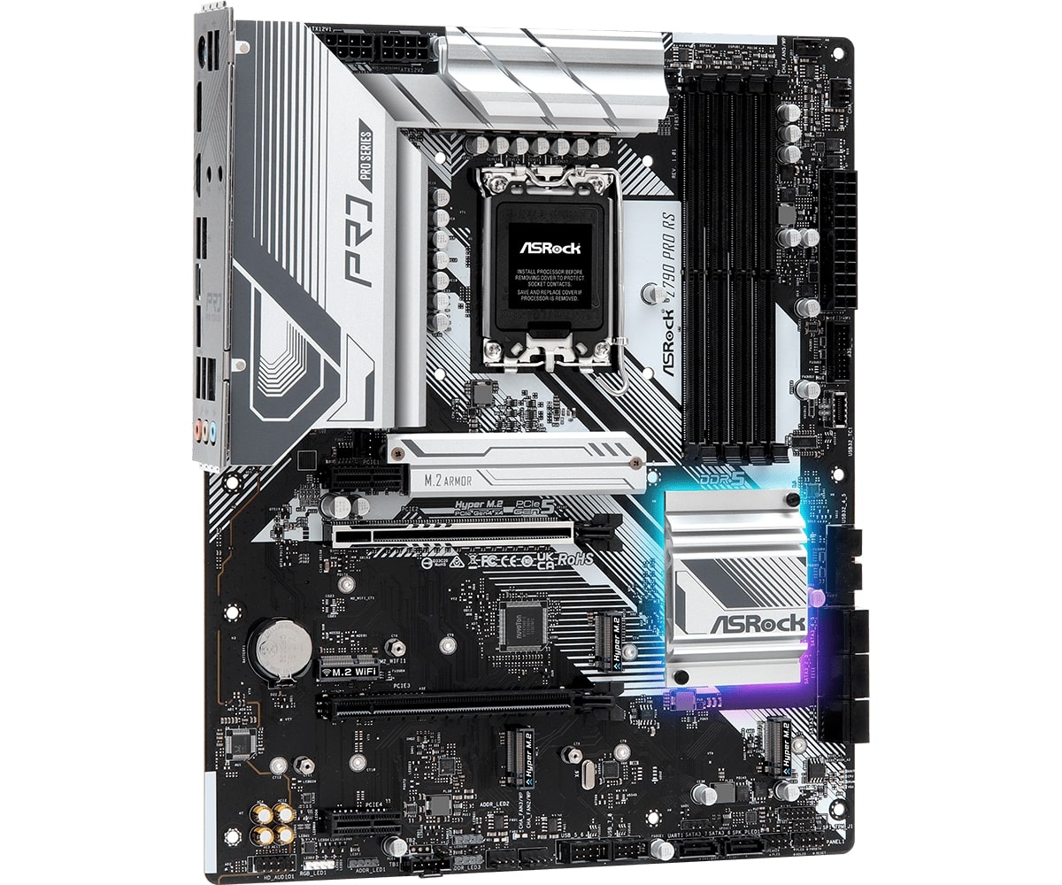 Материнская плата ASRock Z790 PRO RS [LGA 1700, Intel Z790, 4xDDR 5, 4xM.2, 2xPCI-E x16, Standard-ATX]