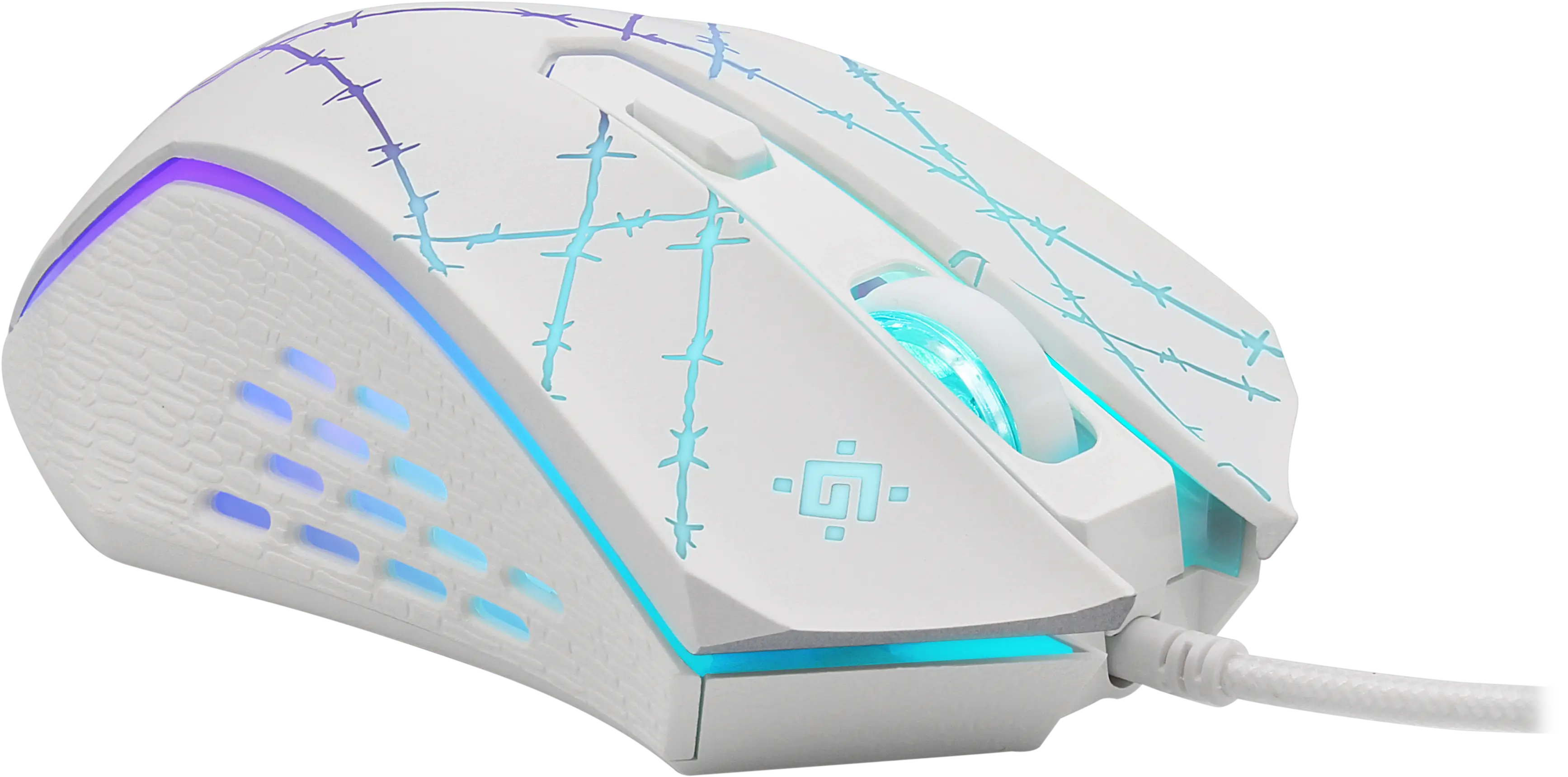 Мышь Defender Forced GM-020L (52042) [проводная, светодиодная, 3200 DPI, 125 Гц подсветка, белая]