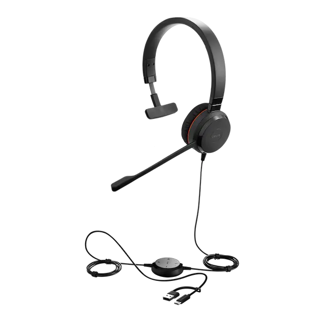 Гарнитура JABRA Evolve 20 (4993-829-269), Mono UC, USB C/A adapter