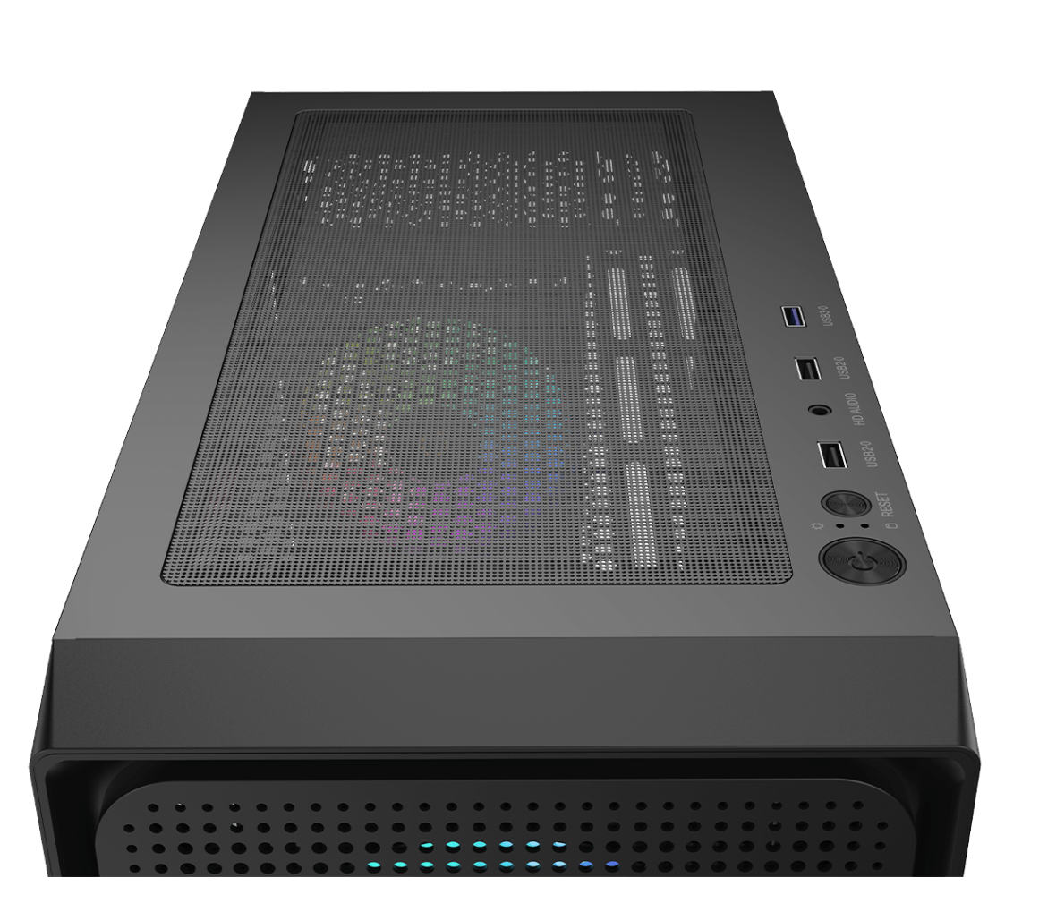 Корпус Ocypus Gamma C50 BK ARGB (Gamma-C50-BKG400XX-GL) [Mini Tower, 4 x 120 мм, черный]