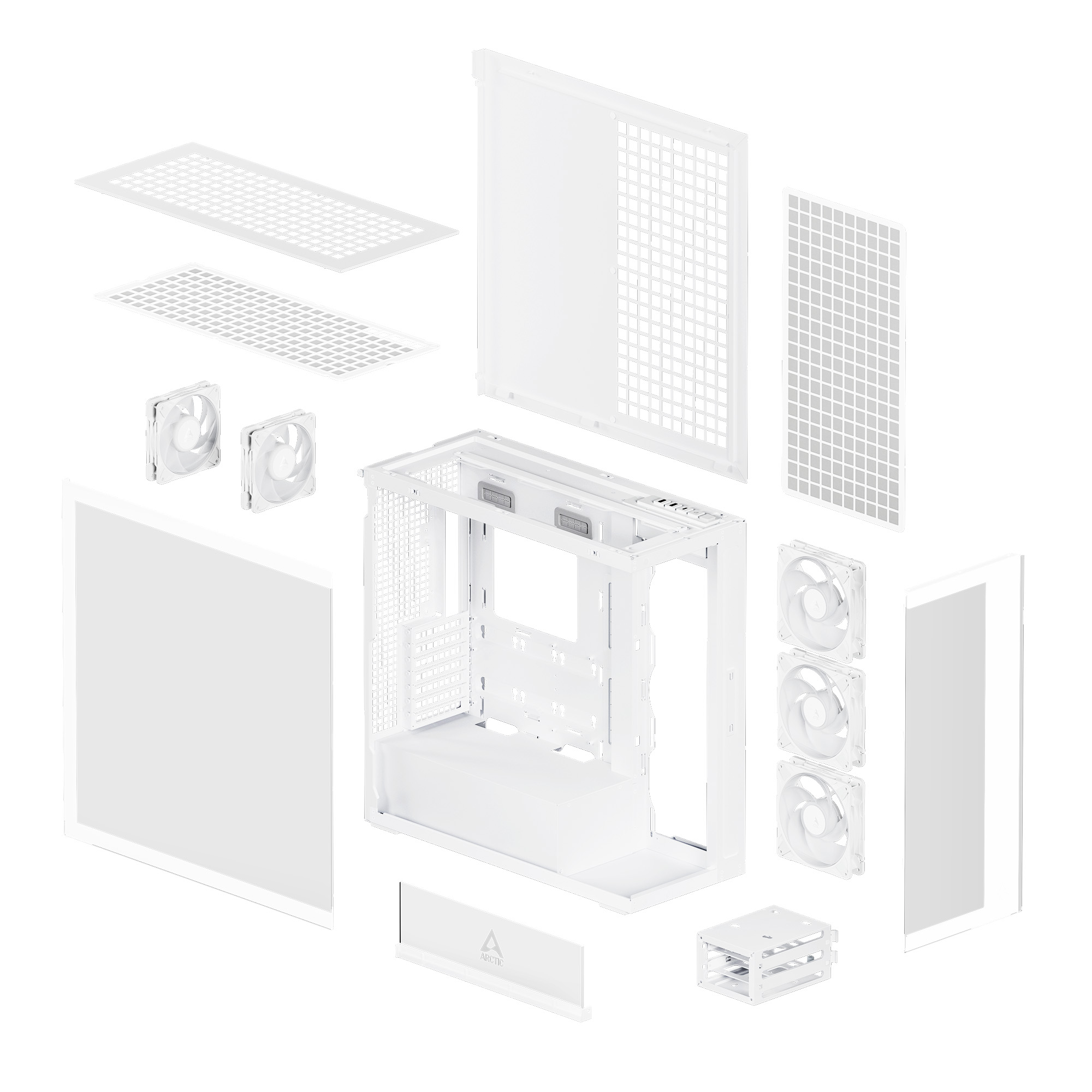 Корпус Arctic Xtender White(Clear Glass) (ACPCC00014A) [Full Tower, 2×120 мм + 3×140 мм A-RGB, Белый]