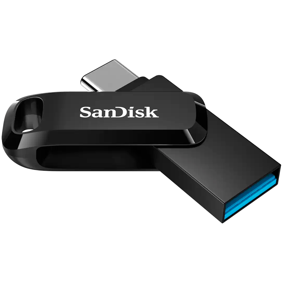 USB Флеш SanDisk Ultra Dual Drive Go USB Type-C (SDDDC3-064G-G46) 64ГБ, 150 МБ/сек, Черный