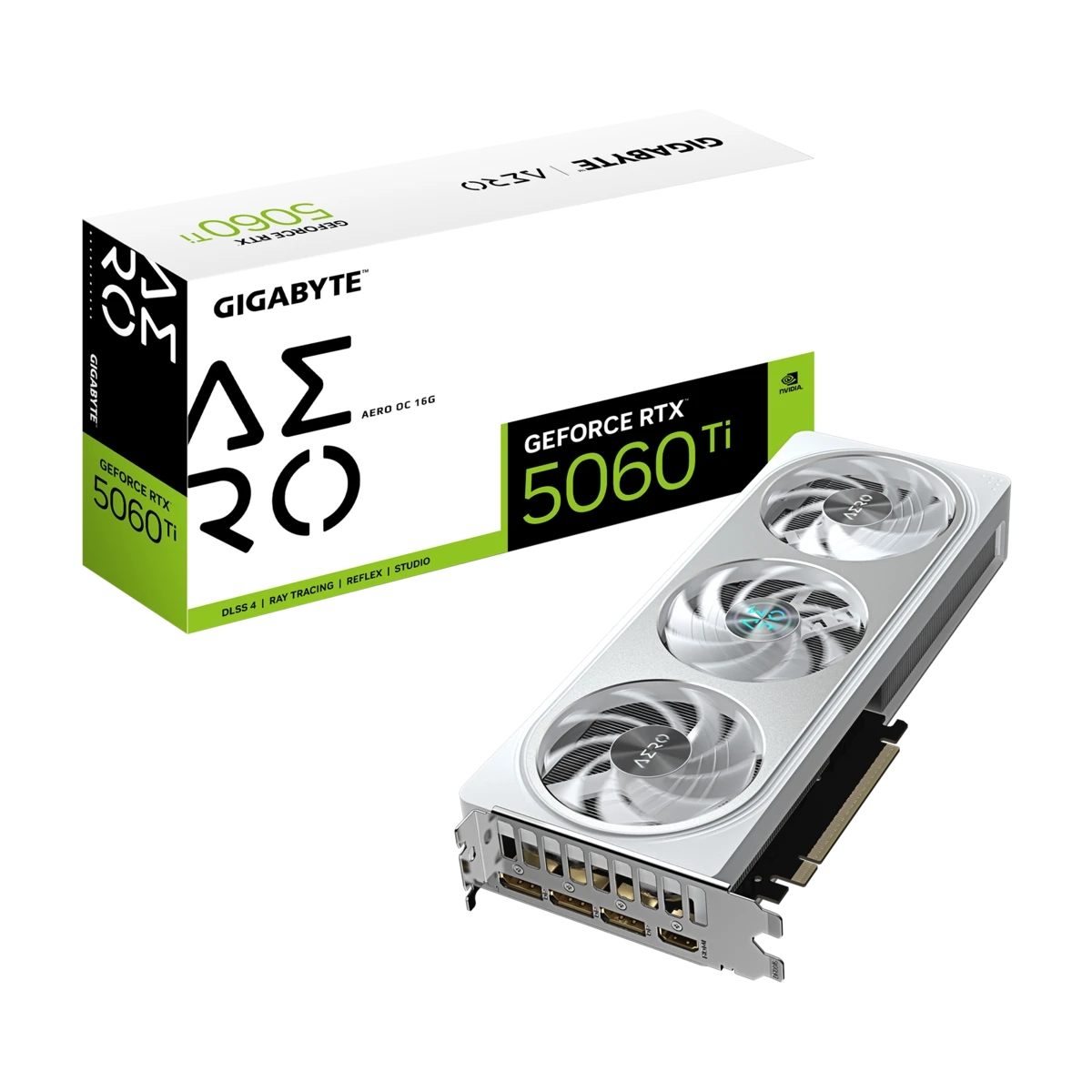 Видеокарта Gigabyte RTX5060Ti AERO OC 16G (GV-N506TAERO OC-16GD) [16 ГБ, GDDR7, 128 бит, HDMI, DisplayPort (3 шт)]