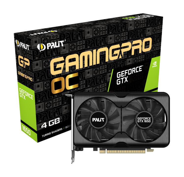 Видеокарта PALIT GeForce GTX 1650 Gaming Pro OC (NE61650S1BG1-1175A) [4 ГБ, GDDR6, 128 бит, 1410 МГц, 1725 МГц, HDMI, DisplayPort (2 шт)]