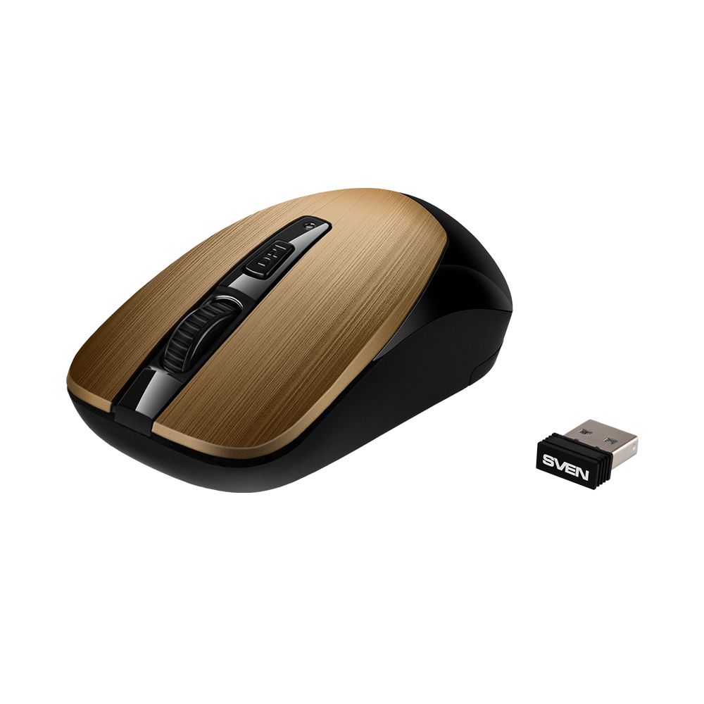 Мышь SVEN RX-380W [беспроводная, светодиодная, 1600 dpi, коричневый]