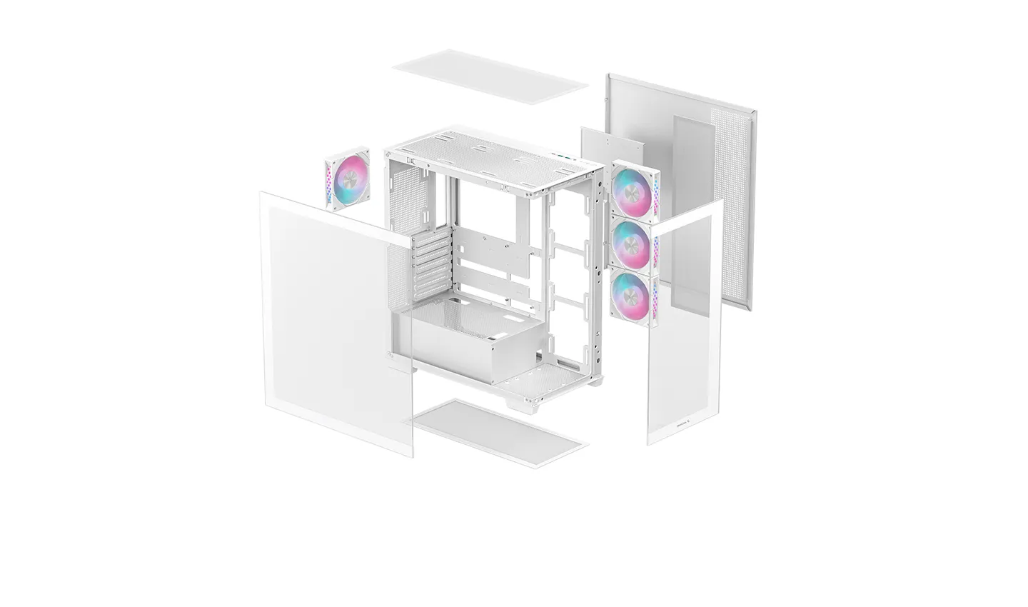 Корпус DeepCool CG580 4F WH (R-CG580-WHADA4-G-1) [Midi Tower, 4x 120 мм ARGB, белый]