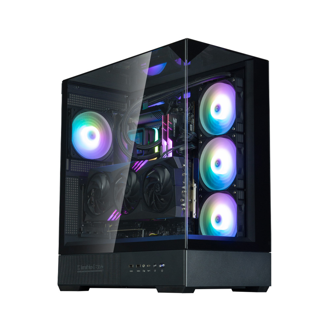 Корпус Zalman P40 Prism Plus Black [Midi Tower, 4 x 120 мм ARGB, черный]