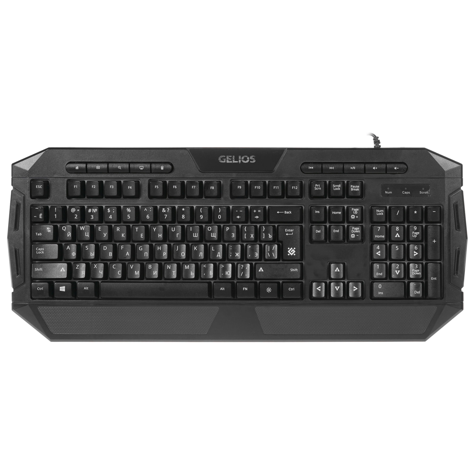 Клавиатура Defender Gelios GK-174DL (45174) [Мембранная, проводная, клавиш - 104, подсветка, черная]
