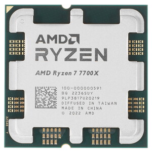 Процессор AMD Ryzen 7 7700X, WOF (без кулера) [AM5, 8 x 4,5 ГГц, TDP 105 Вт, WOF]
