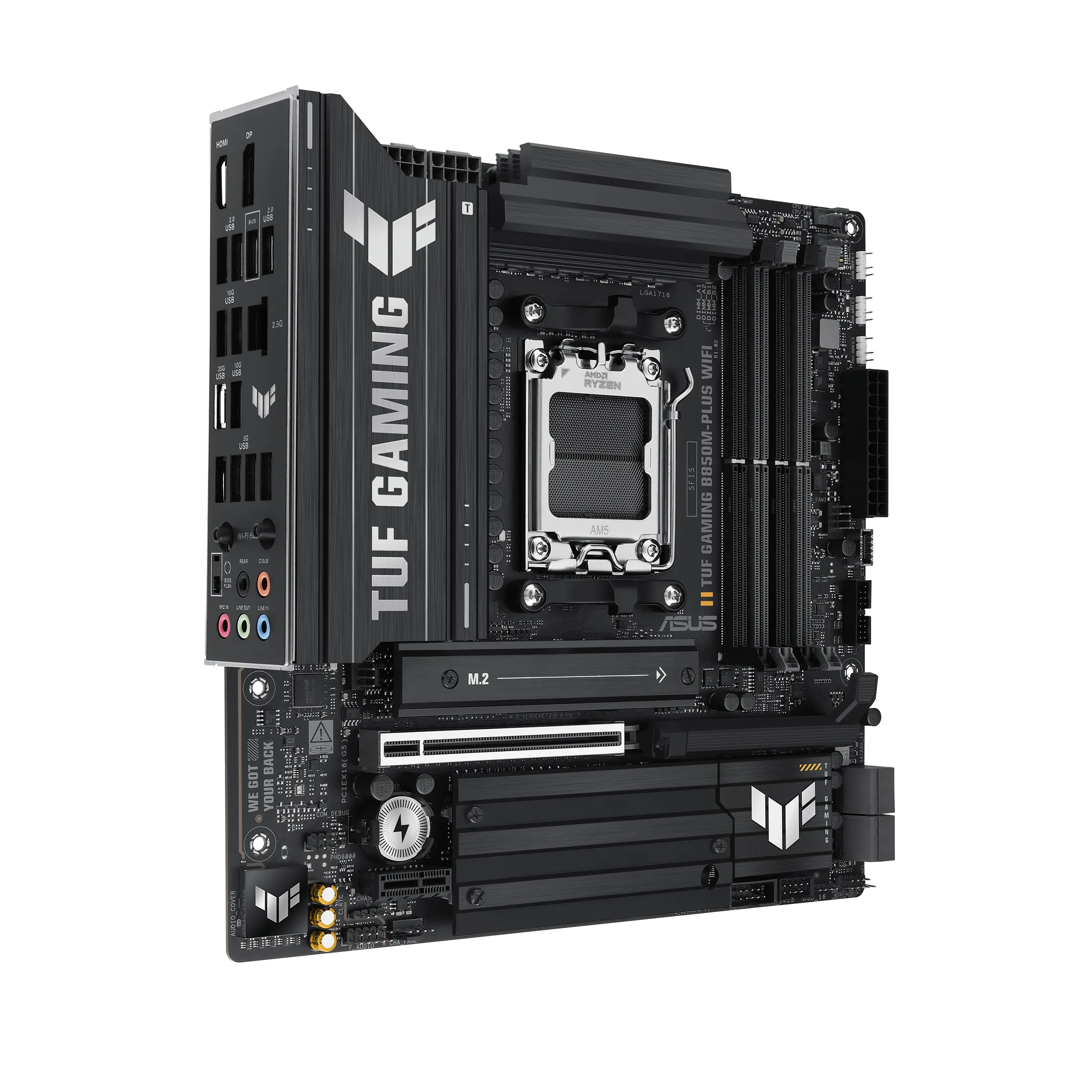 Материнская плата Asus TUF GAMING B850M-PLUS WIFI [AM5, AMD B850, 4xDDR 5, 3xM.2, 1xPCI-E x16, Micro-ATX]