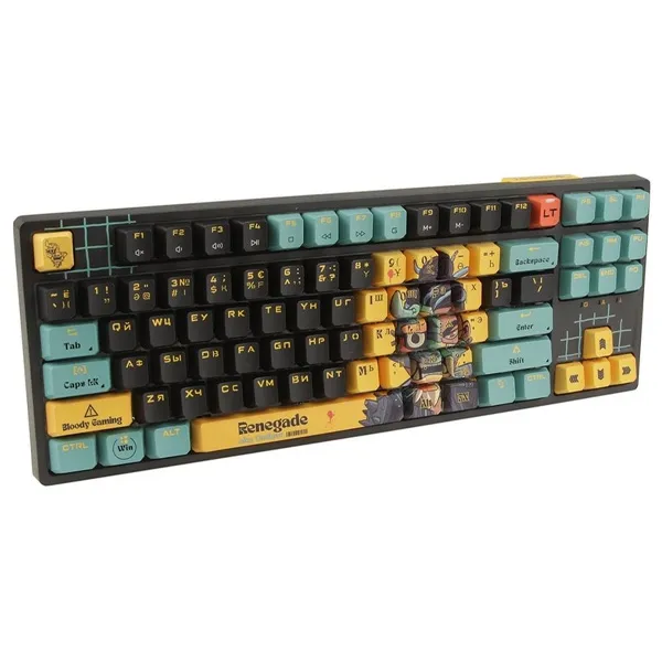 Клавиатура Bloody AT87 Renegade Black Midnight SAVAGE [оптическая, проводная, RGB подсветка, Bloody Alpha, черная]