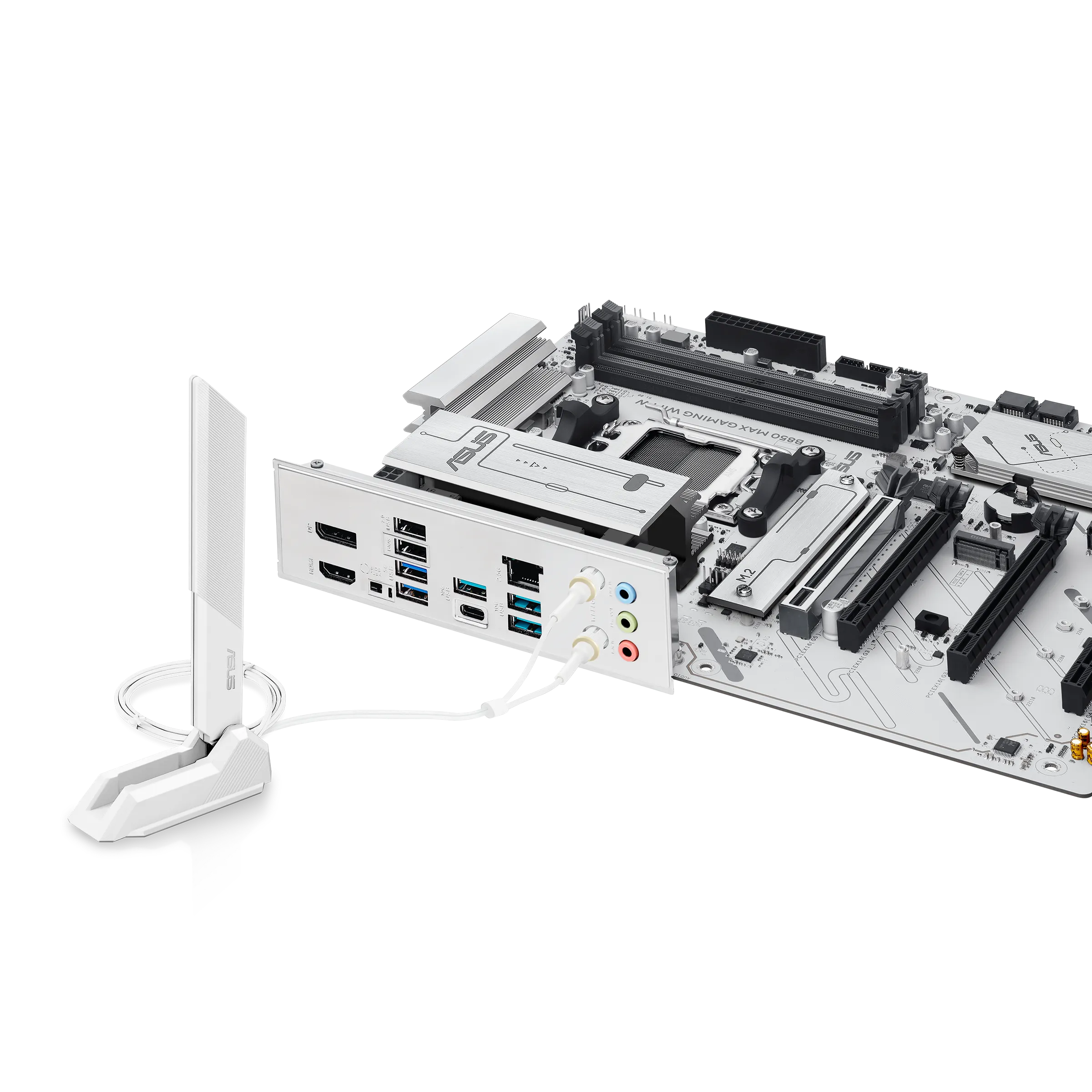 Материнская плата Asus B850 MAX GAMING WIFI W [AM5, AMD B850, 4xDDR 5, 3xM.2, 4xPCI-E x16, Standard-ATX]