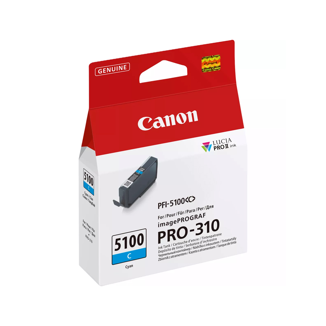 Чернильный картридж Canon PFI-5100 Cyan (6953C001AA), оригинальный, голубой