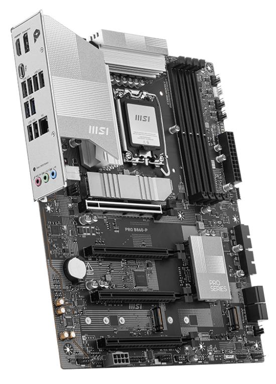 Материнская плата MSI PRO B860-P [LGA 1851, Intel B860, 4xDDR 5, 3xM.2, 4xPCI-E x16, Standard-ATX]