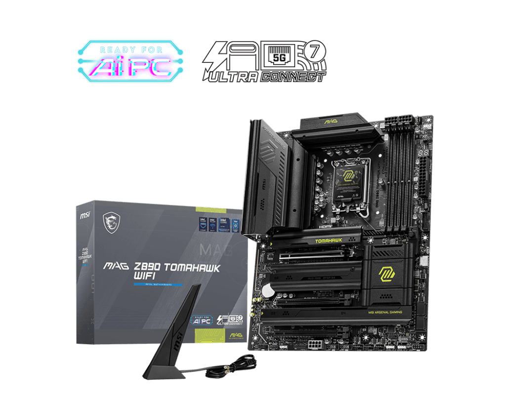 Материнская плата MSI MAG Z890 TOMAHAWK WIFI [LGA 1851, Intel Z890, 4xDDR 5, 4xM.2, 3xPCI-E x16, Standard-ATX]