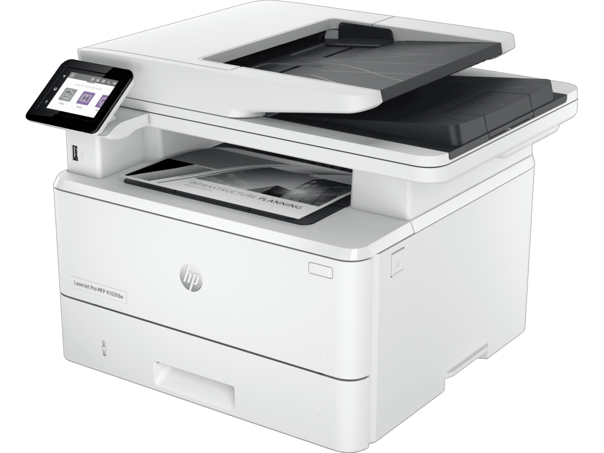 МФУ HP LaserJet Pro MFP 4103fdw, 2Z629A [A4, лазерное, черно-белое, 1200 x  1200 DPI, Wi-Fi, Ethernet (RJ-45), USB] - купить в Forcecom.kz