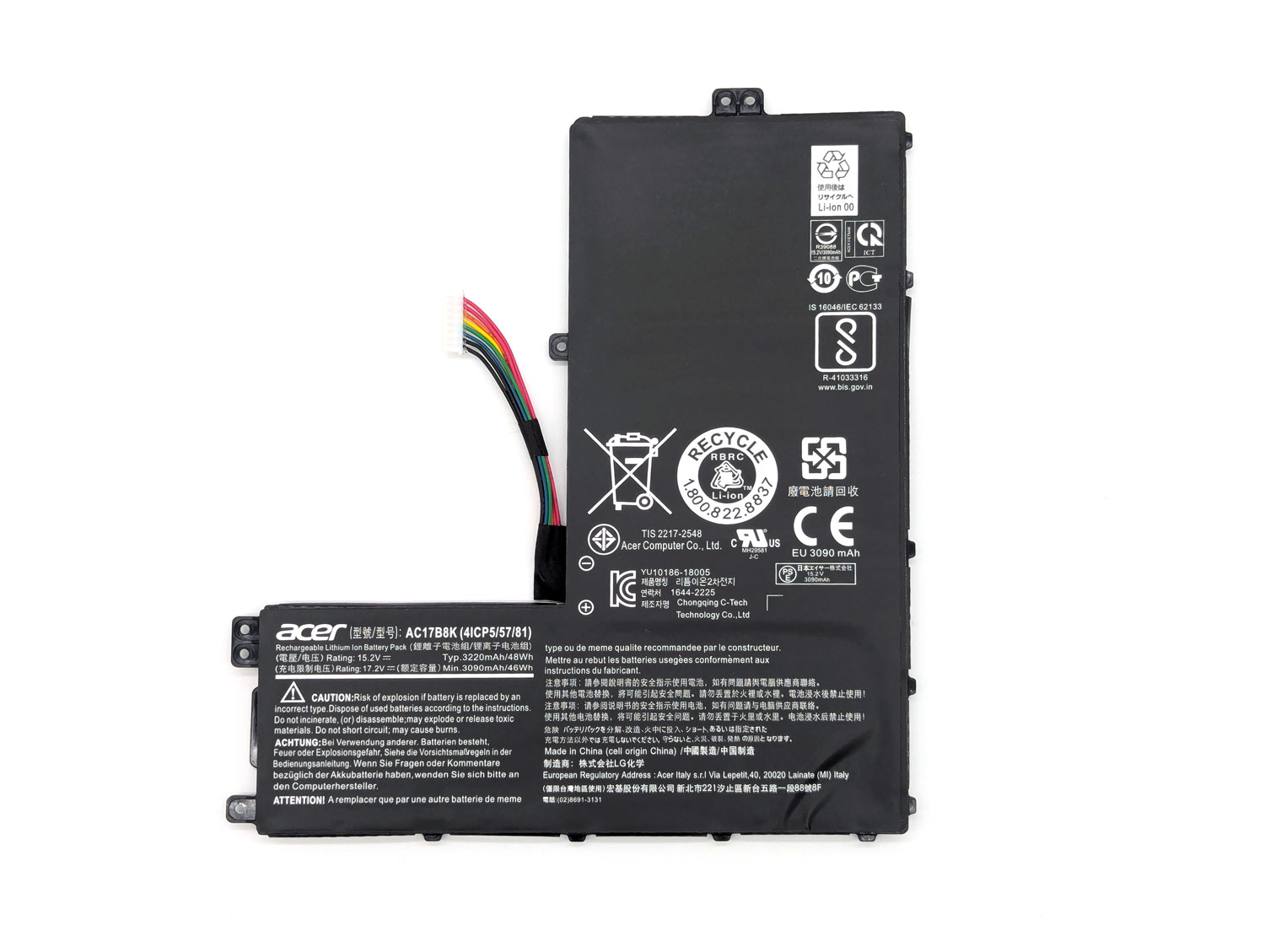 Аккумулятор для ноутбука Acer Aspire SWIFT 3 SF315-52/52G (AC17B8K)/ 15.2 В/ 3220 мАч, GW 