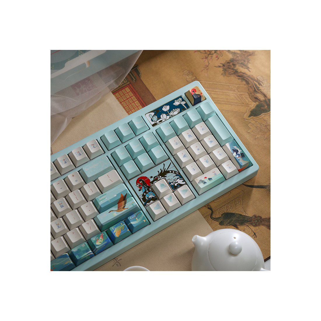 Клавиатура Varmilo Goddess LuoShen VA100 (A83A106G6A8A06A071) [механическая, проводная + беспроводная, RGB подсветка, Kailh Prestige Voice Switch, голубая]