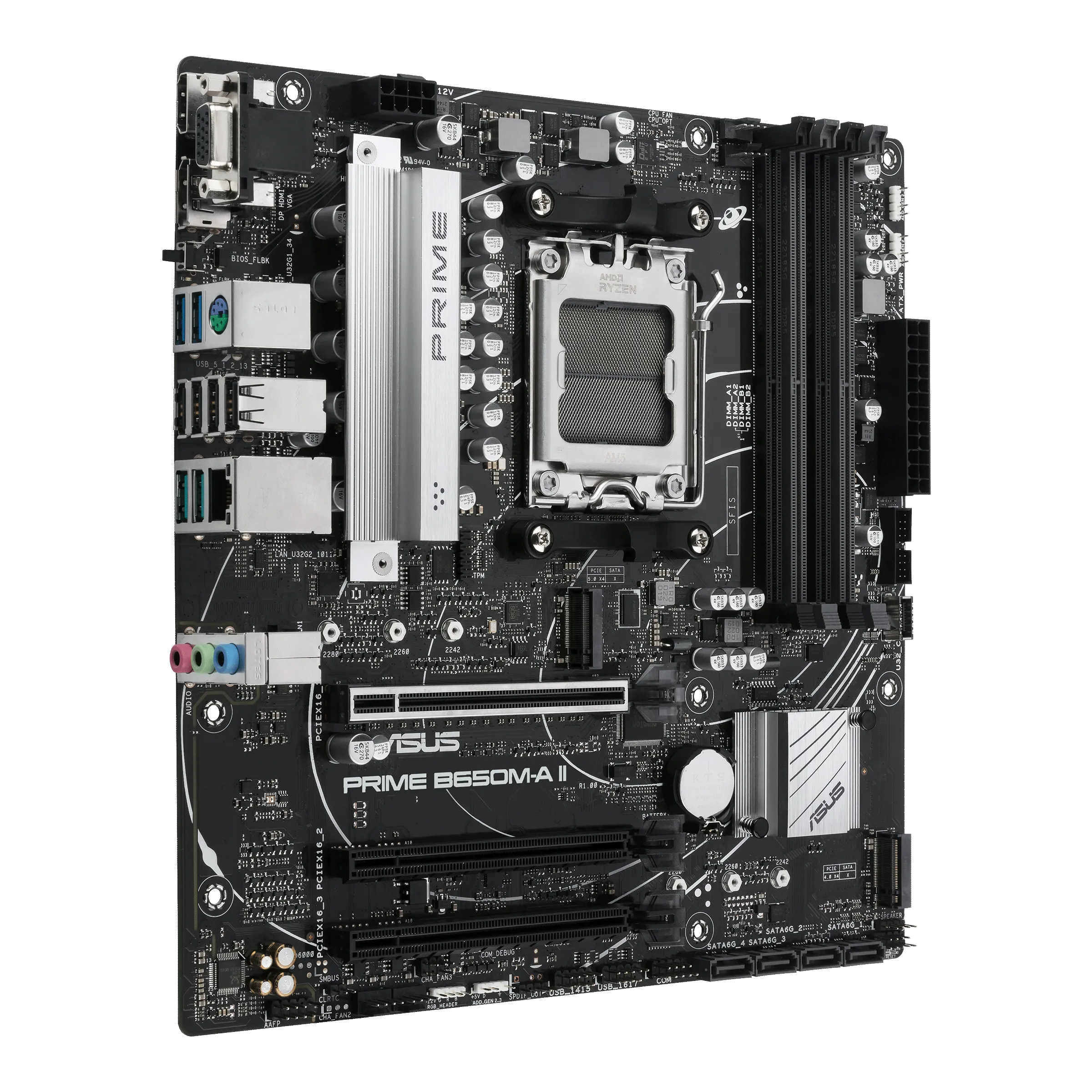 Материнская плата Asus PRIME B650M-A II-CSM [AM5, AMD B650, 4xDDR 5, 2xM.2, 3xPCI-E x16, Micro-ATX]