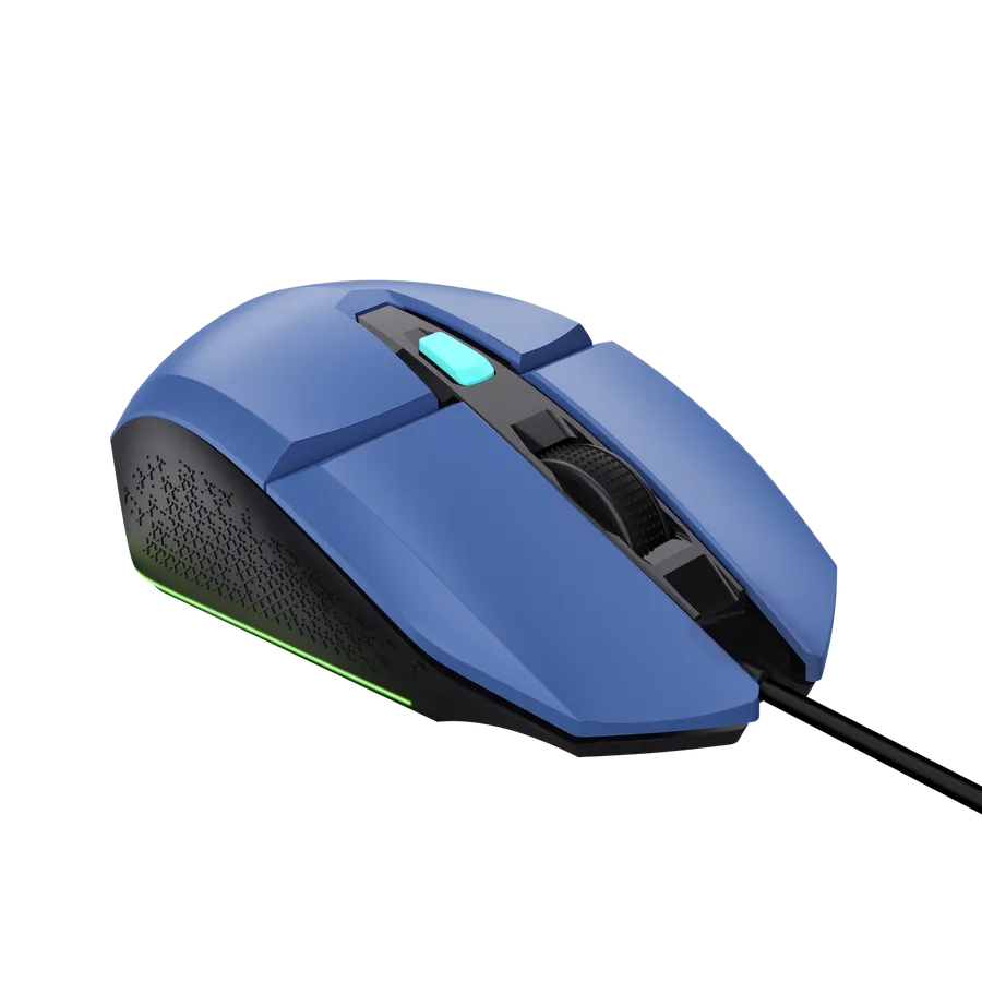 Мышь Trust GXT 109 FELOX (25067) [проводная, светодиодная, 6400 DPI, подсветка, синий]