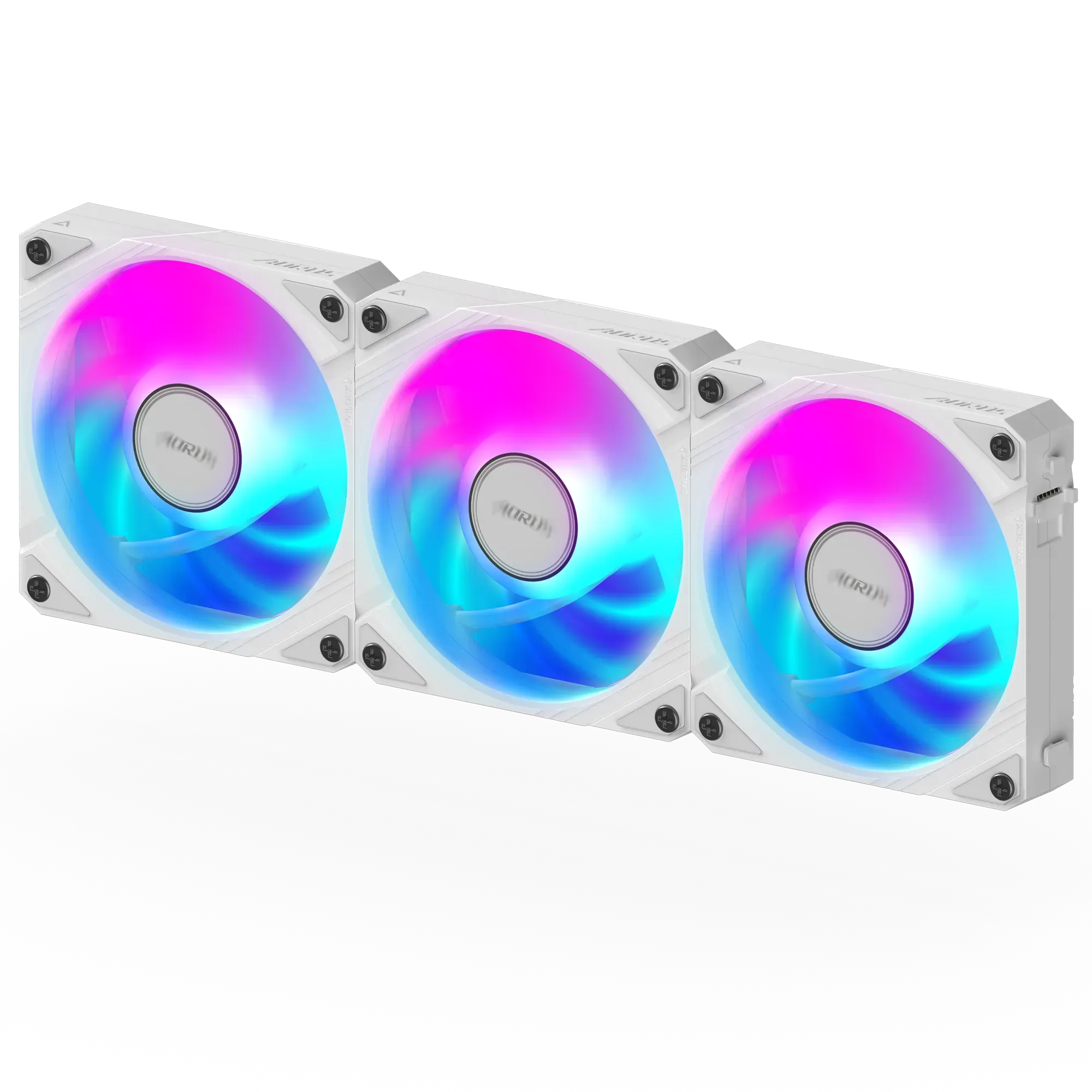 Комплект вентиляторов для корпуса Gigabyte AORUS EZ CHAIN FAN 120 ICE (3-Pack) [120 мм, 2000 об/мин, 60 CFM, 29 dBA, PWM]