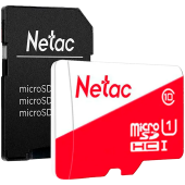 Карта памяти Netac P500 ECO (NT02P500ECO-128G-R) MicroSDXC 128GB U1/C10, retail pack with SD Adapter