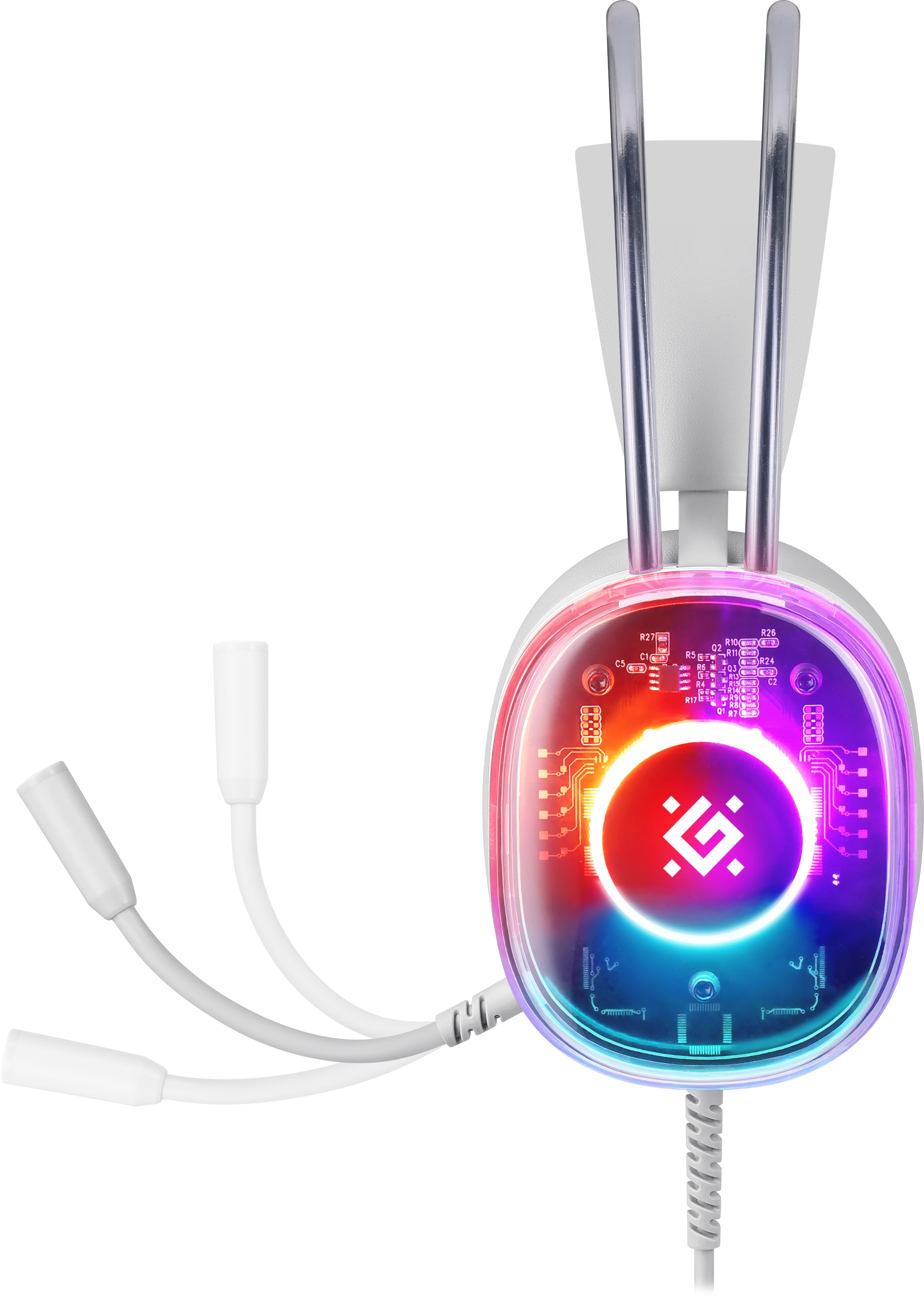 Гарнитура Defender Cyborg (белый), игровая, 7.1, RGB Garnitura (64575)