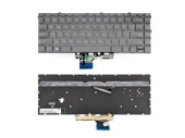 Клавиатура для ноутбука HP Spectre x360 13-AW, без рамки, подсветка, RU, черная