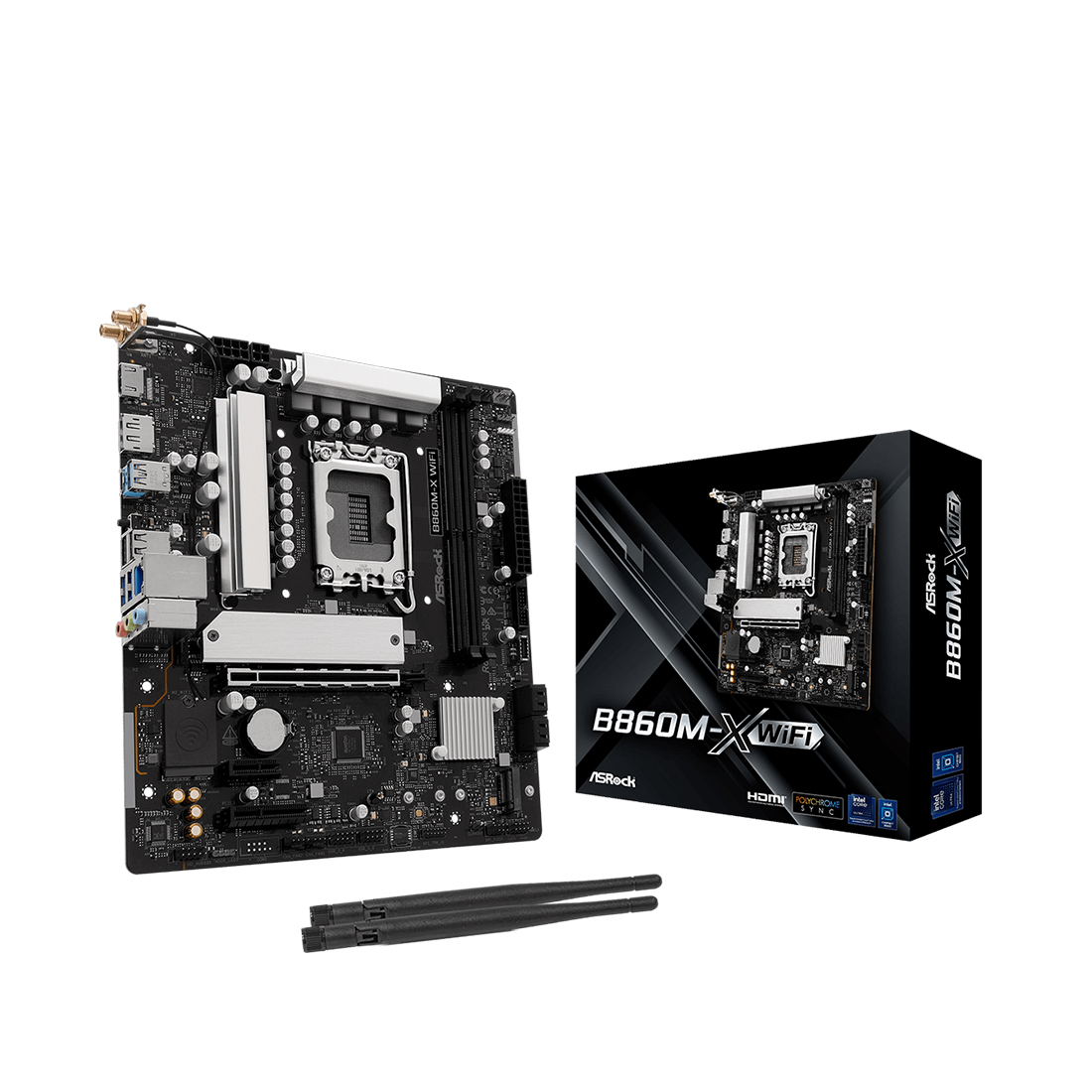 Материнская плата ASRock B860M-X WIFI [LGA 1851, Intel B860, 2xDDR 5, 2xM.2, 1xPCI-E x16, Micro-ATX]