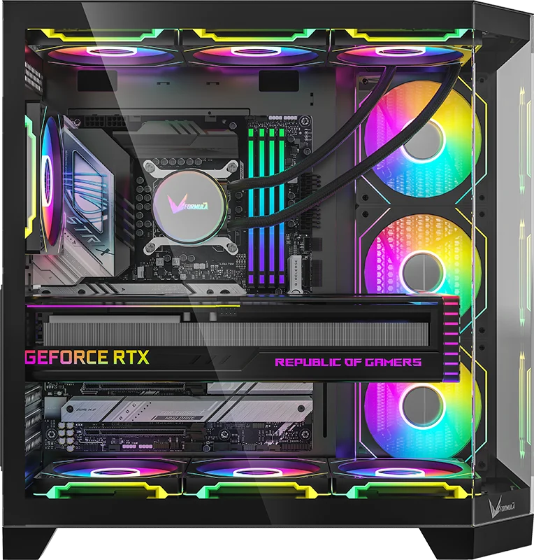 Корпус Formula V Crystal Z6 Floe [Midi Tower, 4 x 120мм Floe ARPW, черный]