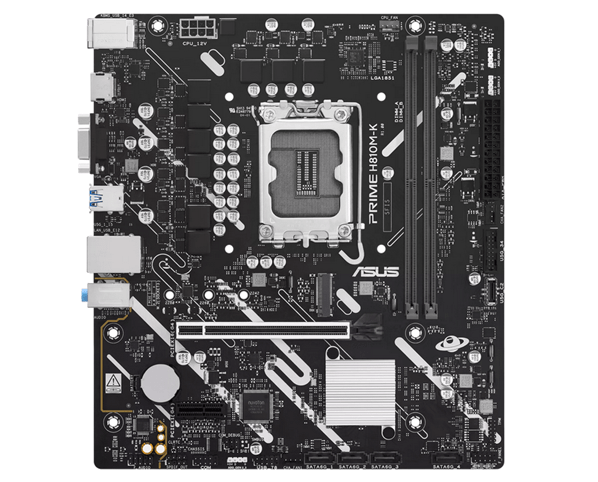 Материнская плата ASUS PRIME H810M-K, LGA1851 H810 2xDDR5 4xSATA 1xM.2 1xPCIe 4.0 HDMI D-Sub mATX