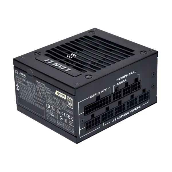 Блок питания Lian Li SP850 BLACK 850W SFX (G9P.SP0850G.B000.EU) [850 Вт, 80 PLUS Gold, 4x SATA, 1 x 16 pin (12VHPWR), 3 x 6+2 pin PCIe, 2x 4+4 pin CPU, SFX]