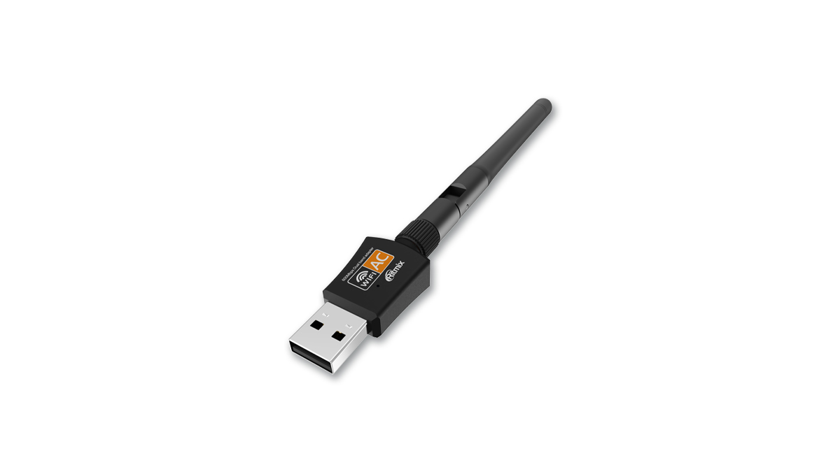 Беспроводной сетевой адаптер Ritmix RWA-250 (RTL8811CU) USB, Черный 