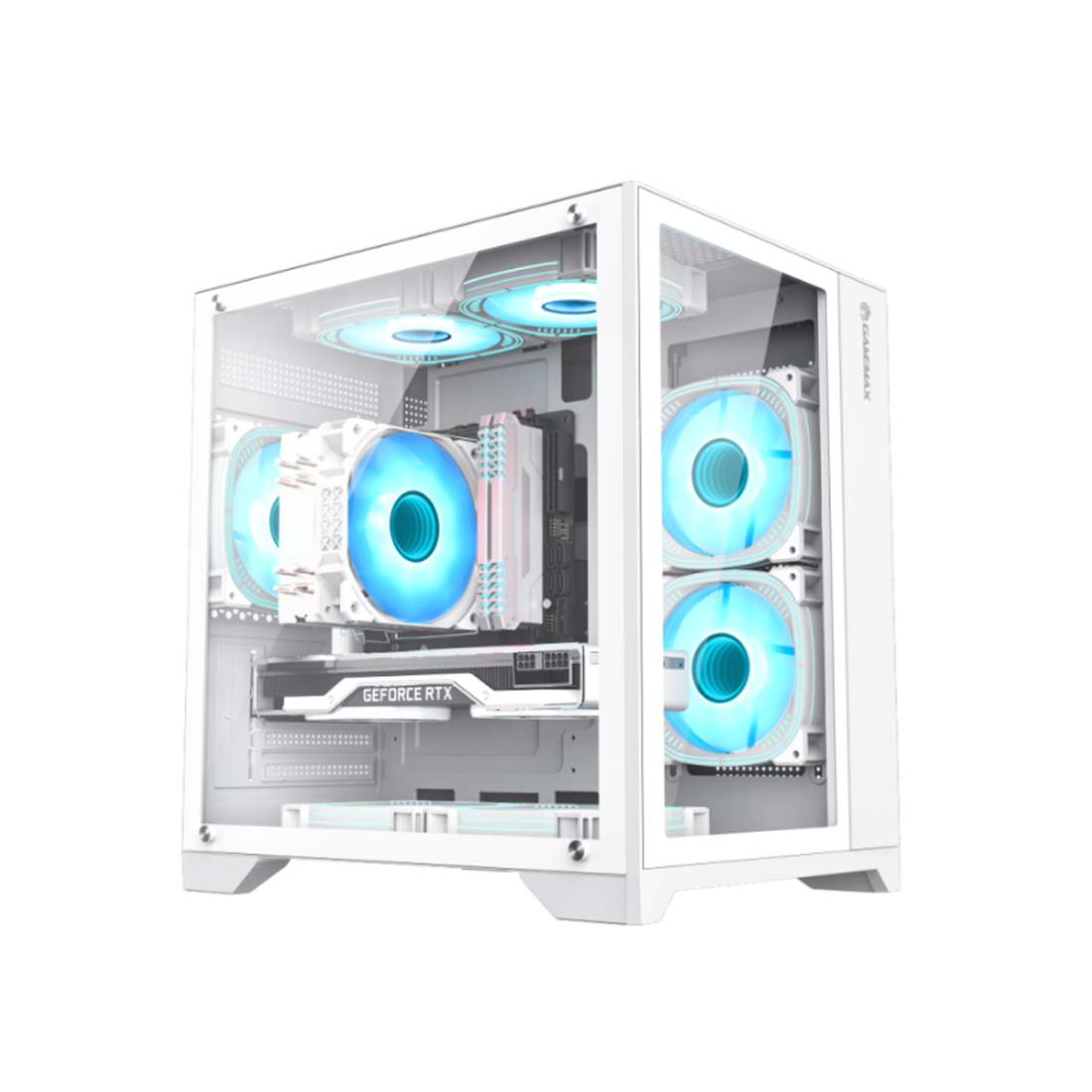 Корпус GameMax Infinity Mini WH (9101-0000R00190) [Mini Tower, 7х 120 мм ARGB, белый]
