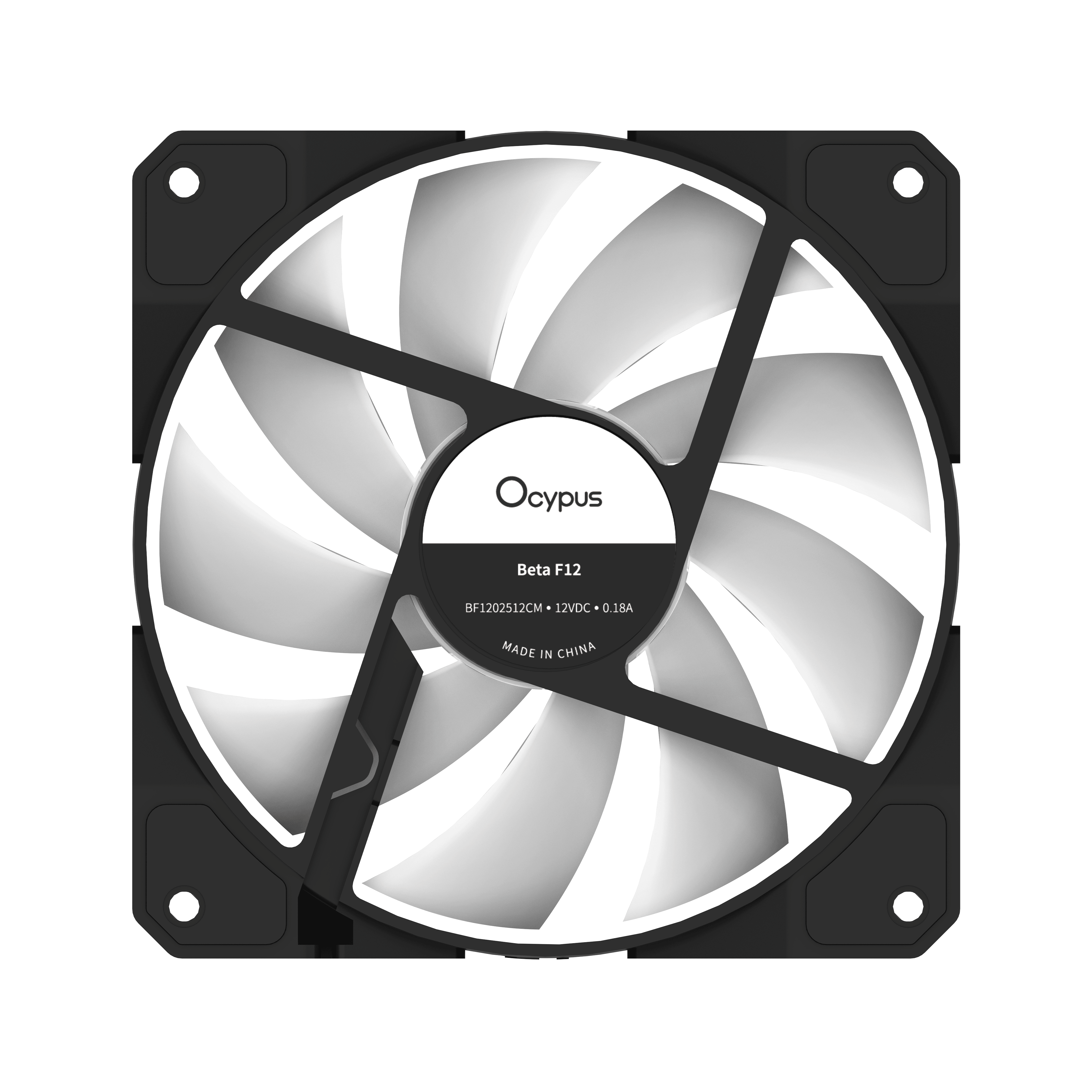 Вентилятор для корпуса Ocypus Beta F12 BK ARGB REVERSE BLADE [120 x 120 мм, 1600 об/мин, 56 CFM, 29 дБ, PWM]