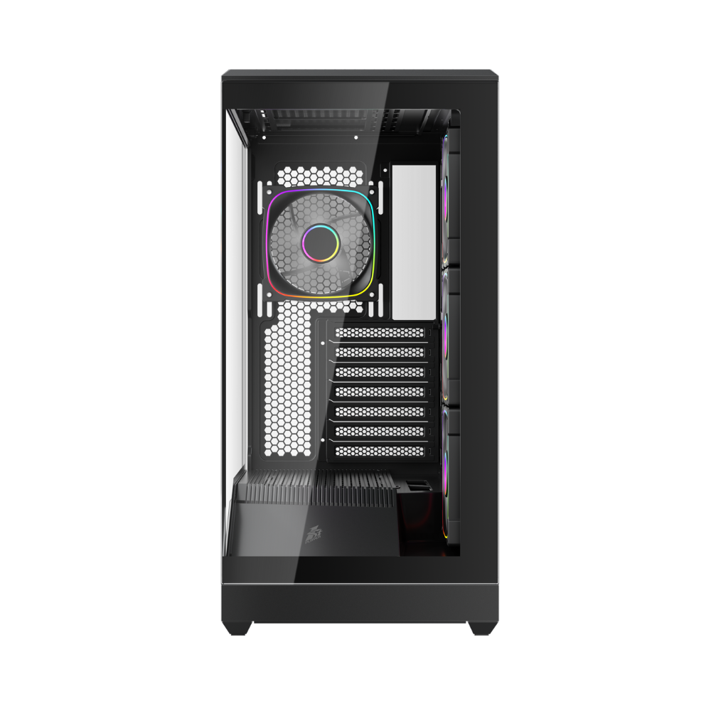 Корпус 1stPlayer FIREBASE GM7 (GM7-BK-3FN7R-1FN7) [Midi Tower, 4 x 120 мм, черный]