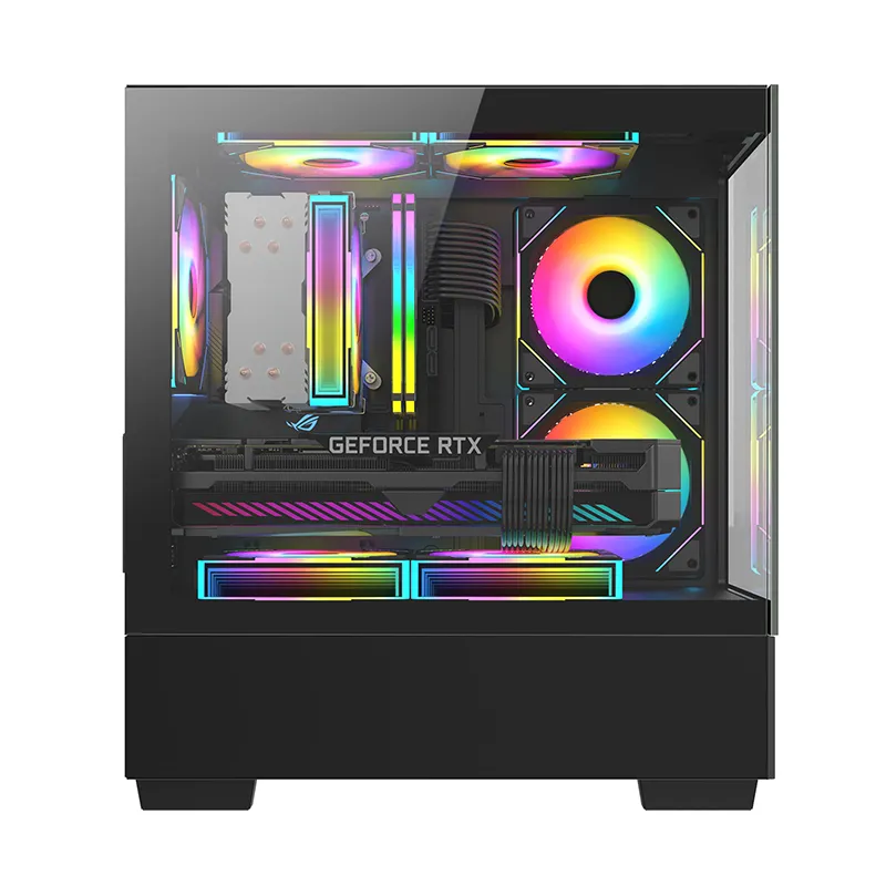 Корпус HuntKey G35 [Midi Tower, 3x 120 мм RGB, черный]