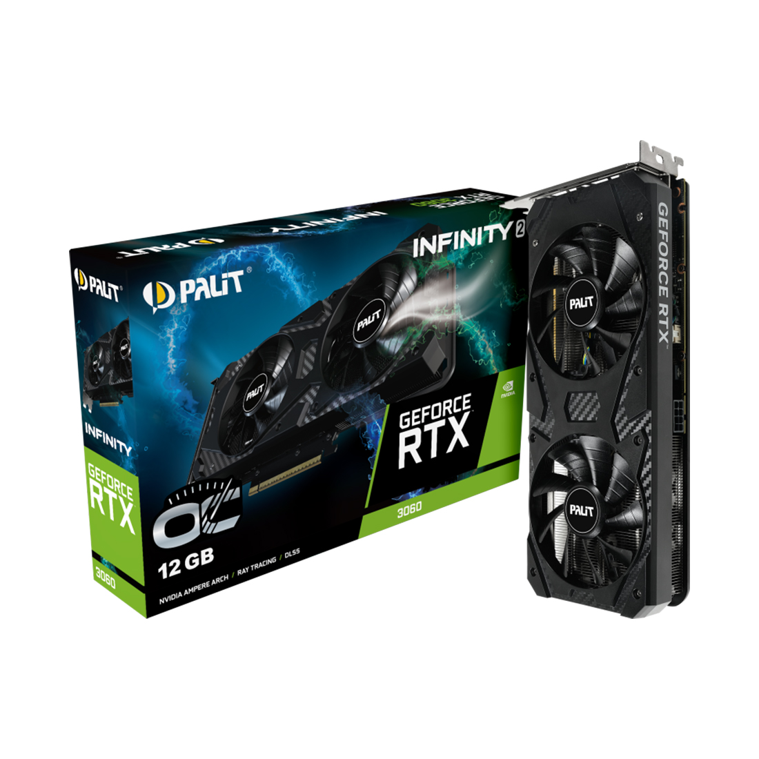 Видеокарта Palit RTX3060 INFINITY 2 OC 12G (NE63060U19K9-PG190L) [12 ГБ, GDDR6, 192 бит, HDMI, DisplayPort (3 шт)]