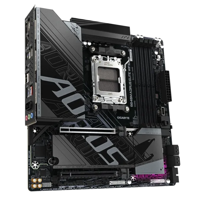 Материнская плата Gigabyte B840M Aorus Elite WiFi6E [AM5, AMD B840, 4xDDR 5, 2xM.2, 2xPCI-E x16, Micro-ATX]