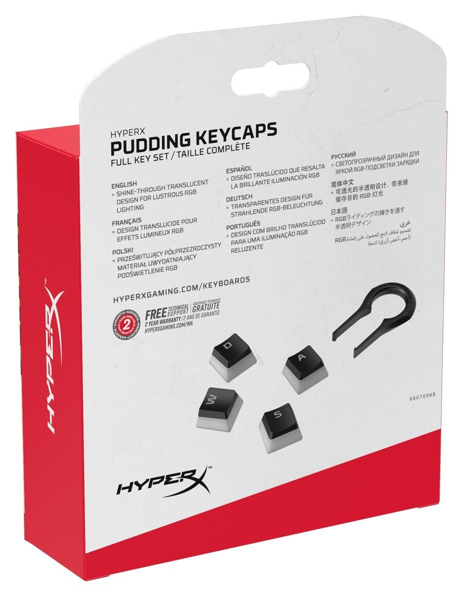 Набор кнопок на клавиатуру HyperX Pudding Keycaps Full Key Set (HKCPXA-BK-RU/G) RU, EN, черный