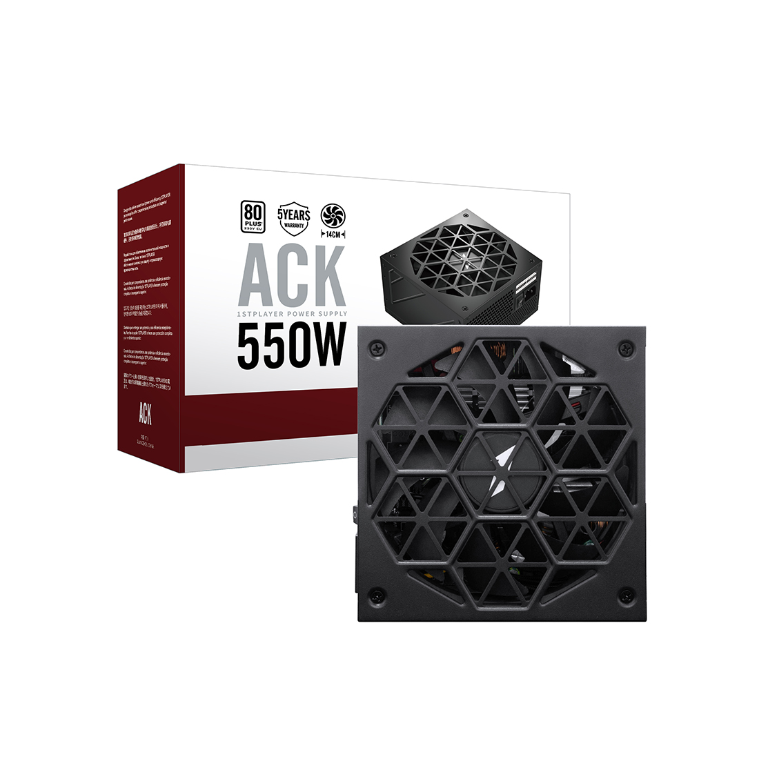 Блок питания 1stPlayer HA 550W BK (HA-550AC1-BK) [550 Вт, 80 PLUS Standart, 4x SATA, 2x 6+2 pin PCIe, 1x 4+4 pin CPU, ATX]