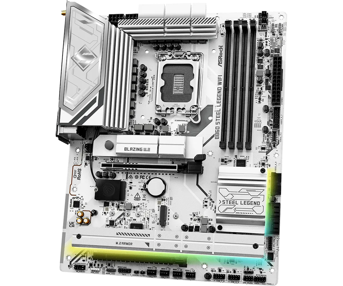 Материнская плата ASRock B860 Steel Legend WiFi [LGA 1851, Intel B860, 4xDDR 5, 3xM.2, 2xPCI-E x16, Standard-ATX]