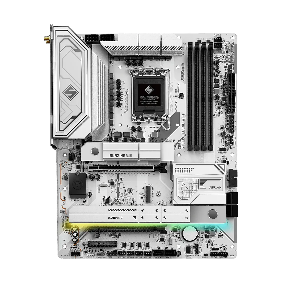 Материнская плата ASRock Z890 STEEL LEGEND WIFI [LGA 1851, Intel Z890, 4xDDR 5, 4xM.2, 2xPCI-E x16, Standard-ATX]