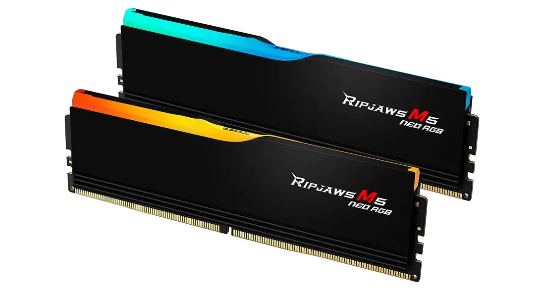 Комплект оперативной памяти G.Skill RipJaws M5 Neo RGB (F5-6000J3636F32GX2-RM5NRK) [64 ГБ, DDR 5, 6000 МГц, 1.35 В, KIT]