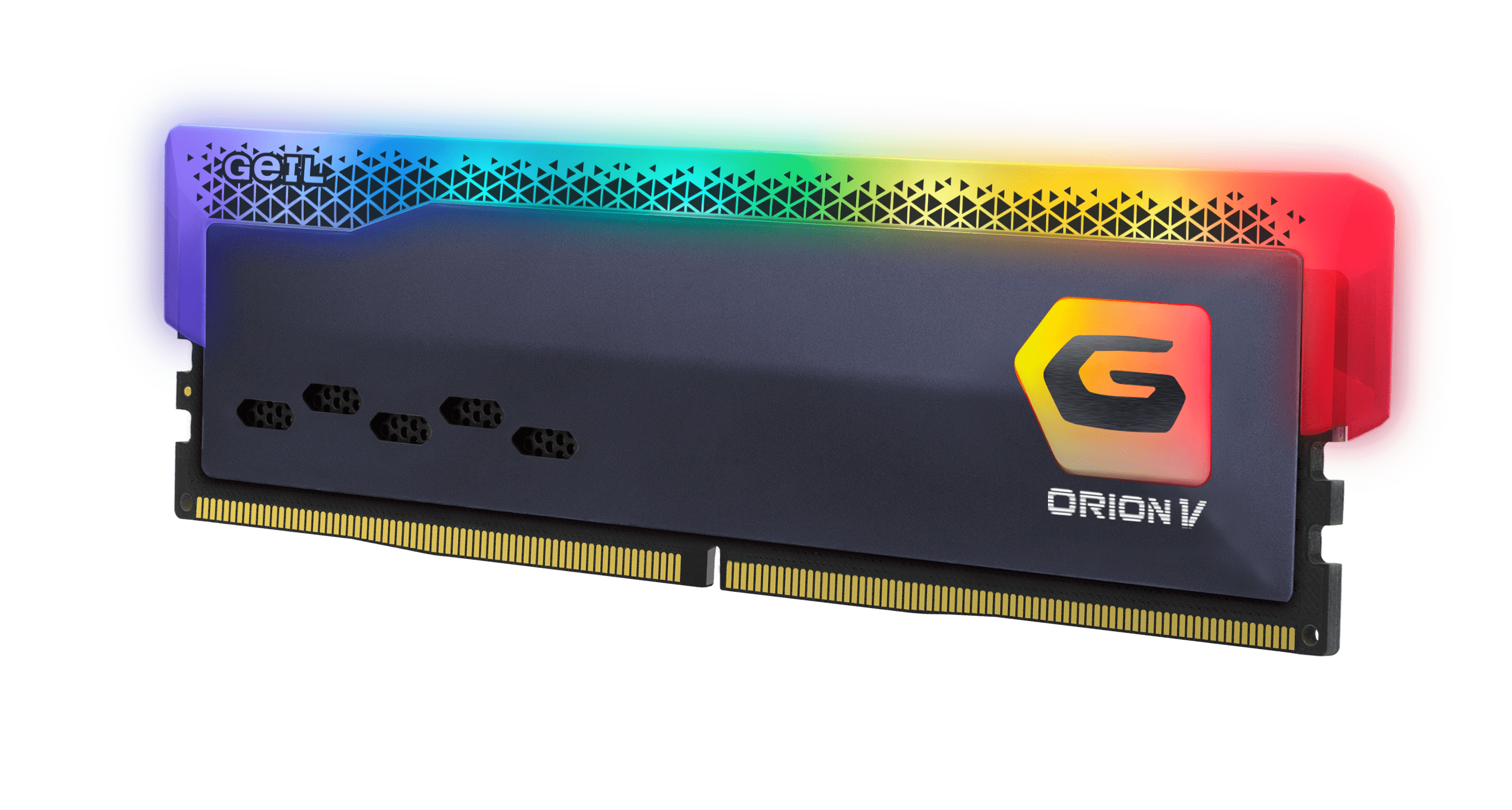 Комплект оперативной памяти Geil ORION V RGB AMD Edition Titanium Grey (GOSG416GB3200C16BDC) [16 ГБ, DDR 4, 3200 МГц, подсветка, KIT]