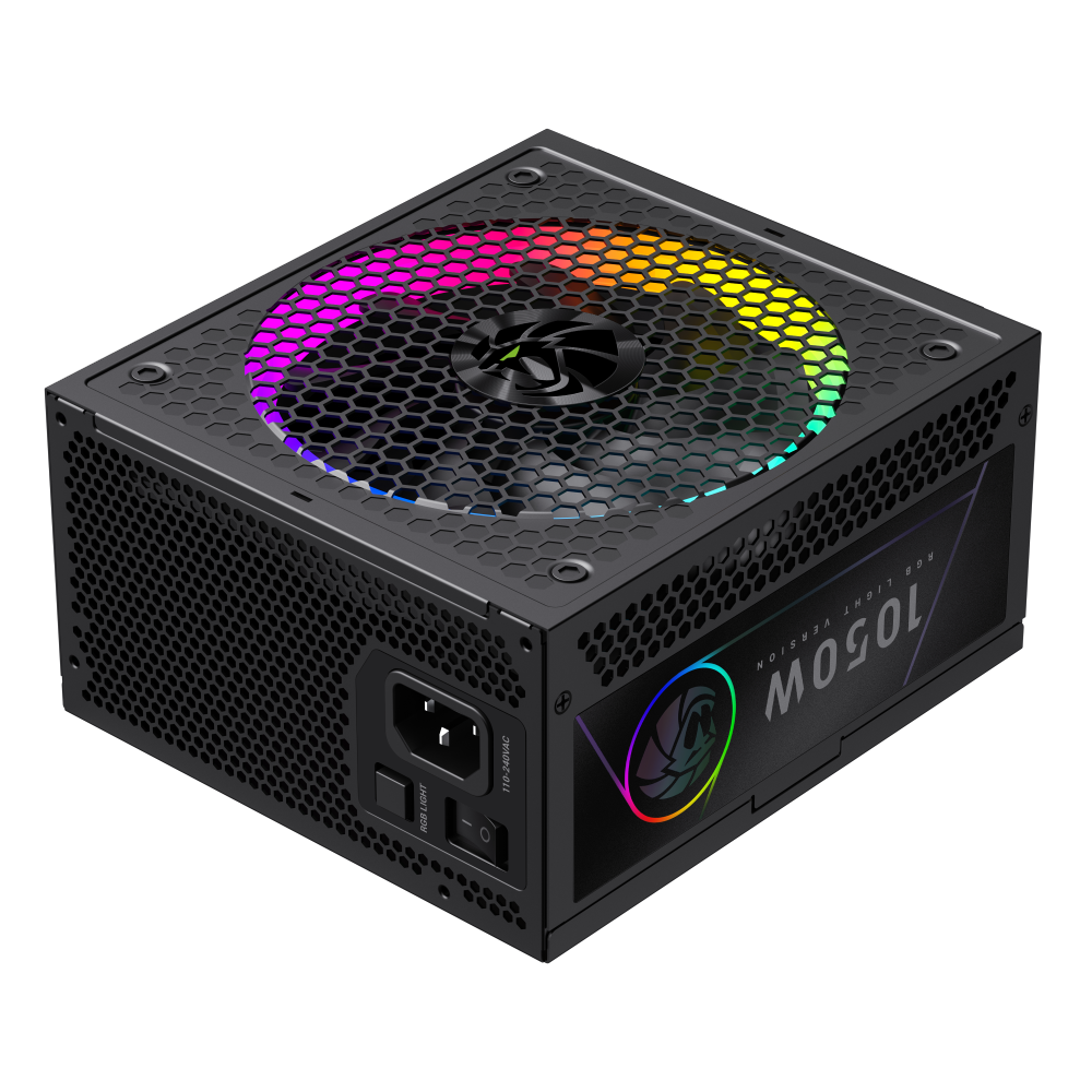 Блок питания GameMax RGB 1050G Gold (2109-1050B0043) [1050 Вт, 80 PLUS Gold, 10x SATA, 2 x 16 pin (12VHPWR), 4 x 6+2 pin PCIe, 2x 4+4 pin CPU, ATX]