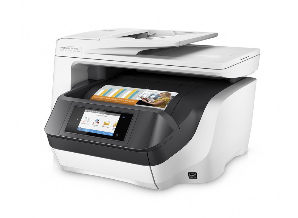 МФУ HP OfficeJet Pro 8730 (D9L20A#A80) [A4, струйное, цветное, 1200x1200 DPI, дуплекс, АПД, Wi-Fi, Ethernet (RJ-45), USB, FAX (RJ-11)]