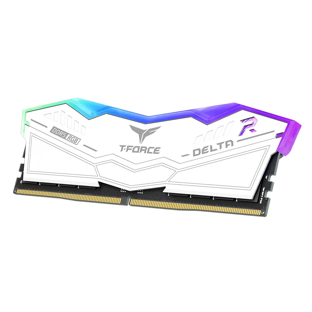 Комплект оперативной памяти Team Group DELTA RGB DDR5 DESKTOP MEMORY WHITE (FF4D564G6000HC38ADC01) [64 ГБ, DDR 5, 6000 МГц, 1.35 В, подсветка, KIT]