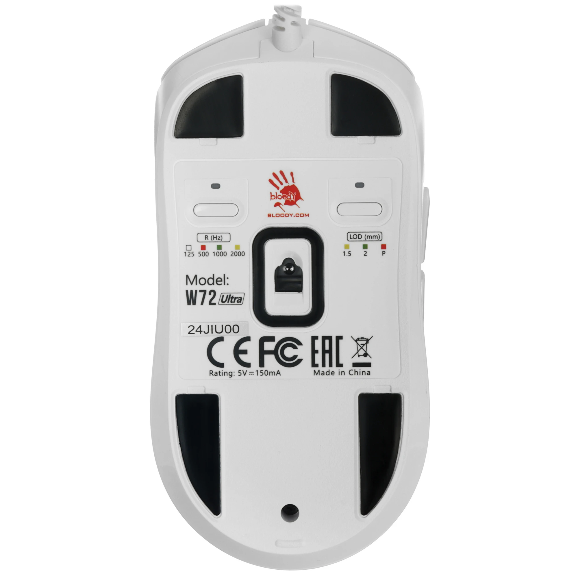 Мышь Bloody W72 Ultra [проводная, светодиодная, 20000 DPI, 2000 Гц, белый]