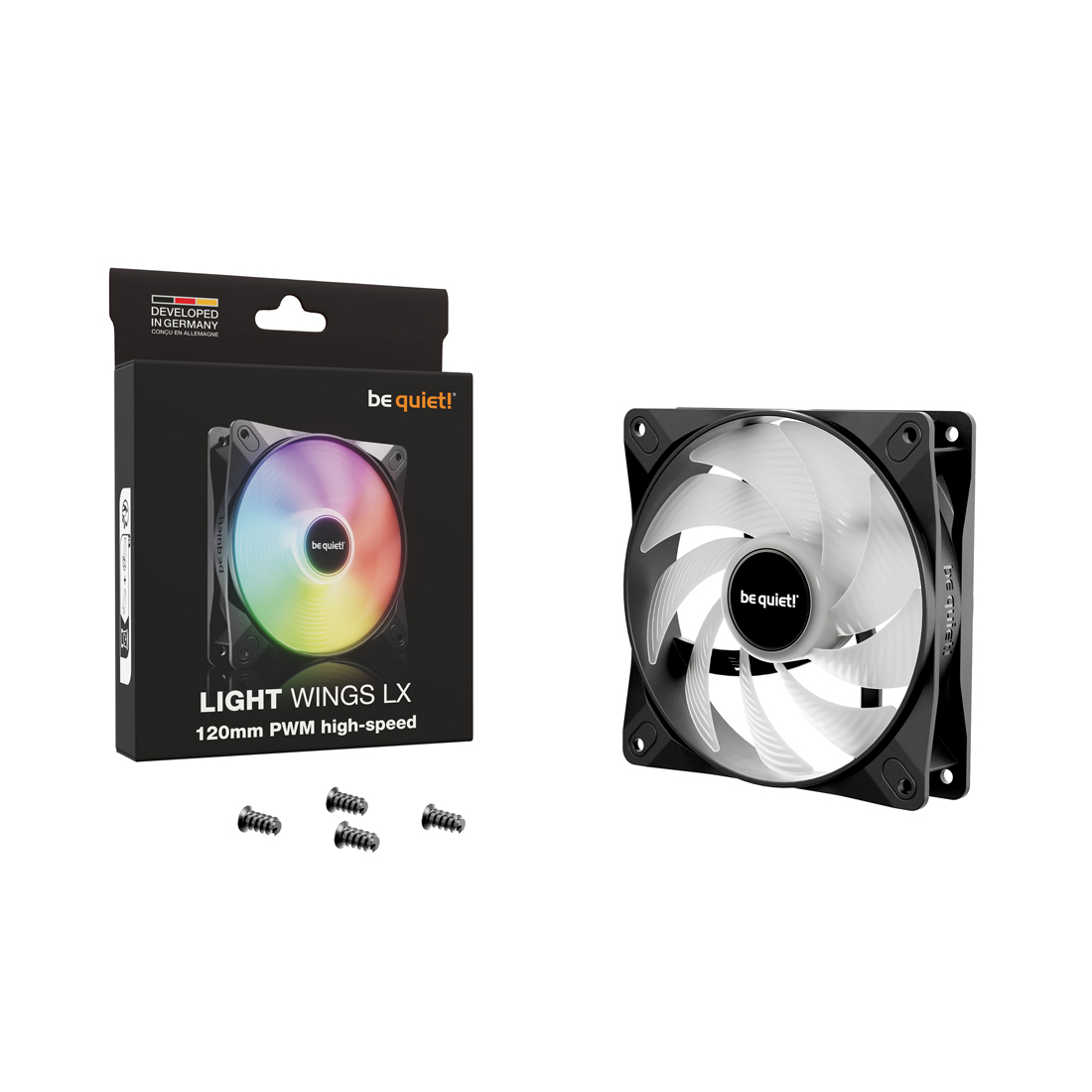 Вентилятор для корпуса Be quiet! Light Wings LX [120 мм, 2100 об/мин, 105.1 CFM, 30.5 дБ, PWM]